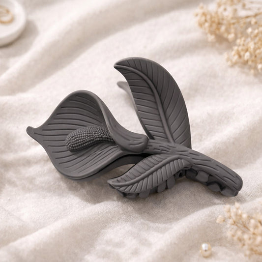 Leaf Design Matte Hair Claw Clip for Women