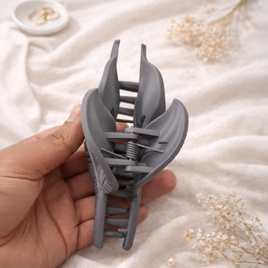 Leaf Design Matte Hair Claw Clip for Women