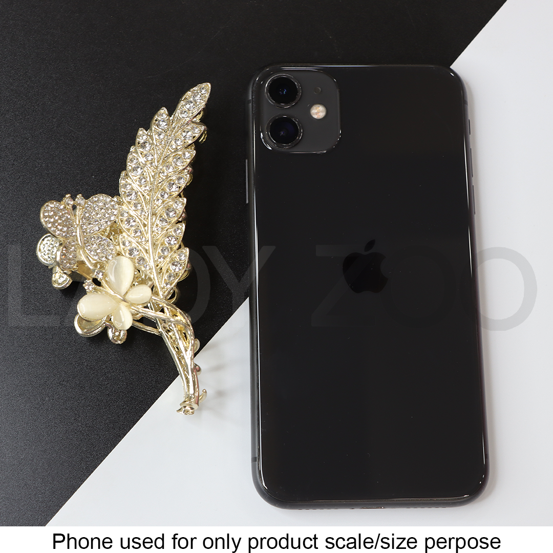 Gold Plated Flower Pearl Tassel Hair Clips Claw Accessories for girls