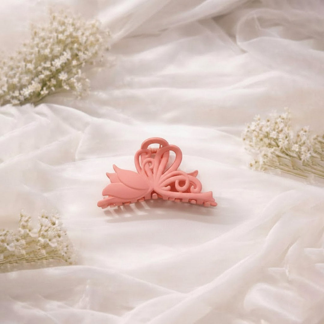 Elegant Flower Hair Clutch Clip Set for Women Stylish Matte Finish