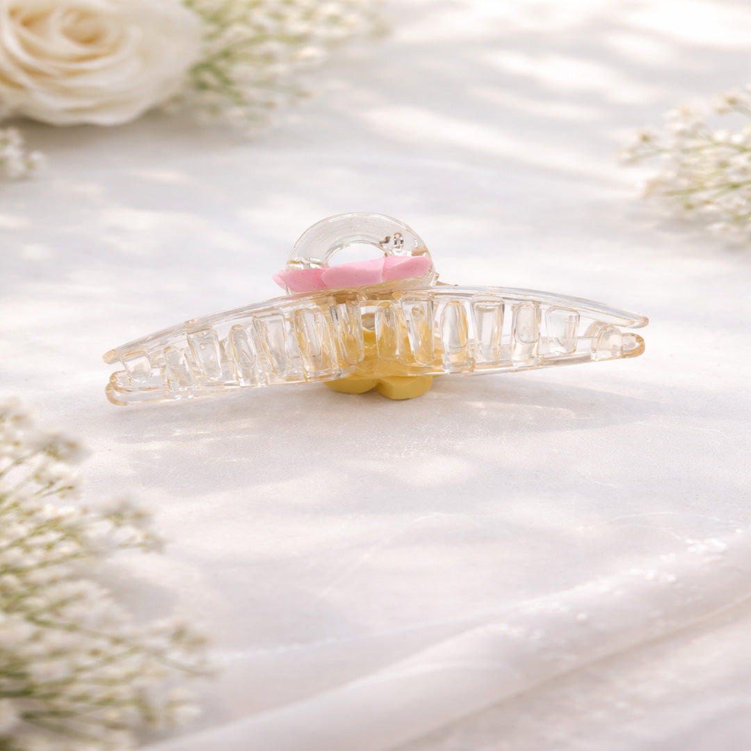 Tropical Flower Mini Claw Clips – Pack of 12 Clear Hair Clamps for Girls & Women