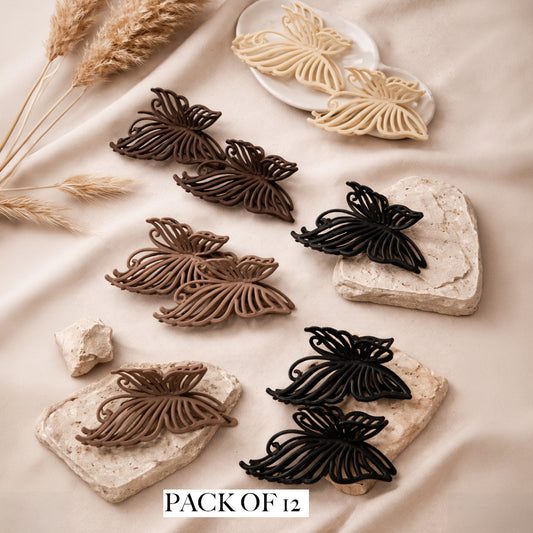 Elegant Butterfly Hair Claw Clip | Matte Finish Designer Hair Clip for Women