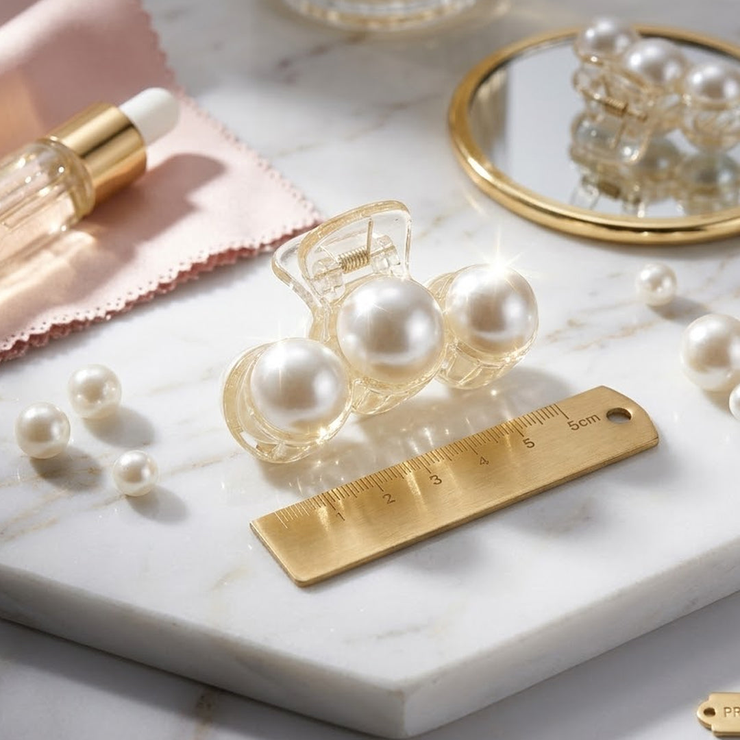 Luminous Pearl Trio Hair Claw Clip Set of 12