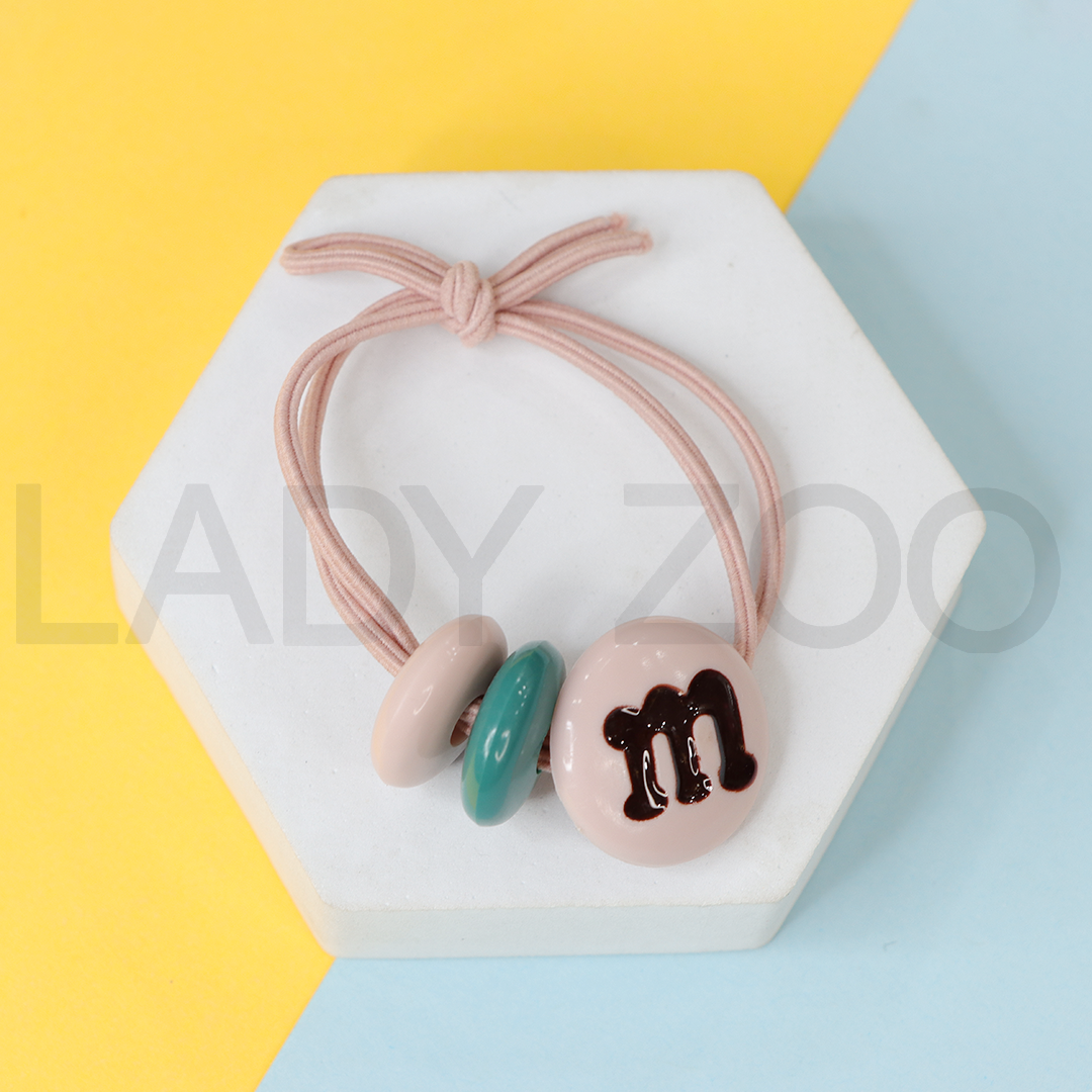 Pastel Color M Words Double Layer Rubber Band Hair Accessories For Girls