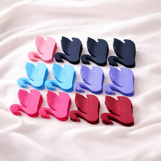 Swan Shape Hair Claw Clips Set – Matte Finish Colorful Hair Accessories (Pack of 12)