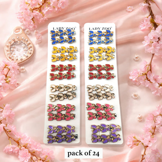 Colorful Butterfly Hair Clips – Pack of 24 Decorative Hair Accessories for Girls & Women
