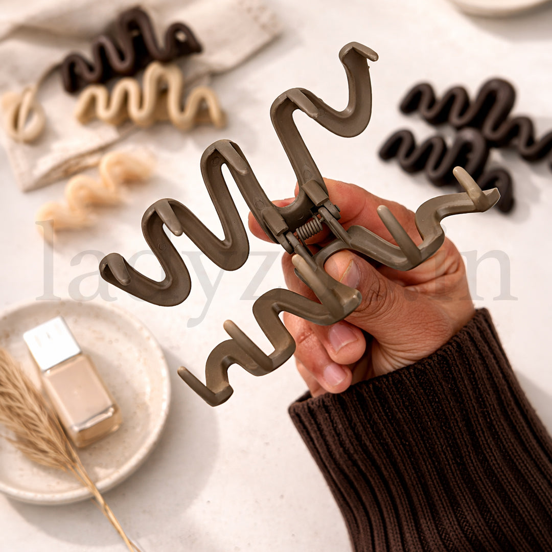 Korean Simple Elegant Acrylic Hair Clips High Quality Women's Wavy Hair Shark Clip