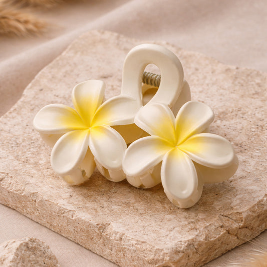 Plumeria Flower Hair Claw Clip for Women