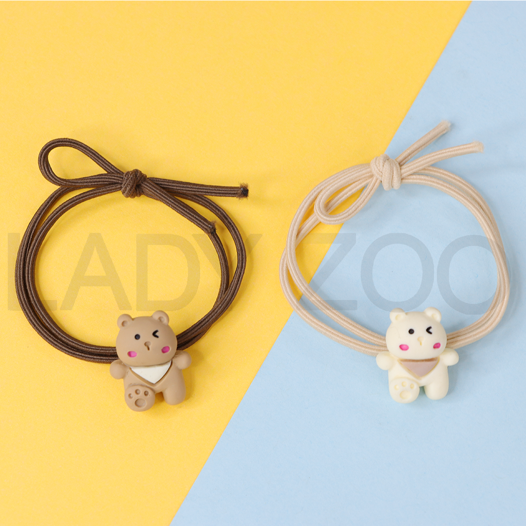 Teddy Hair Ties Elegant Rubber Band Hair Accessories For Girls