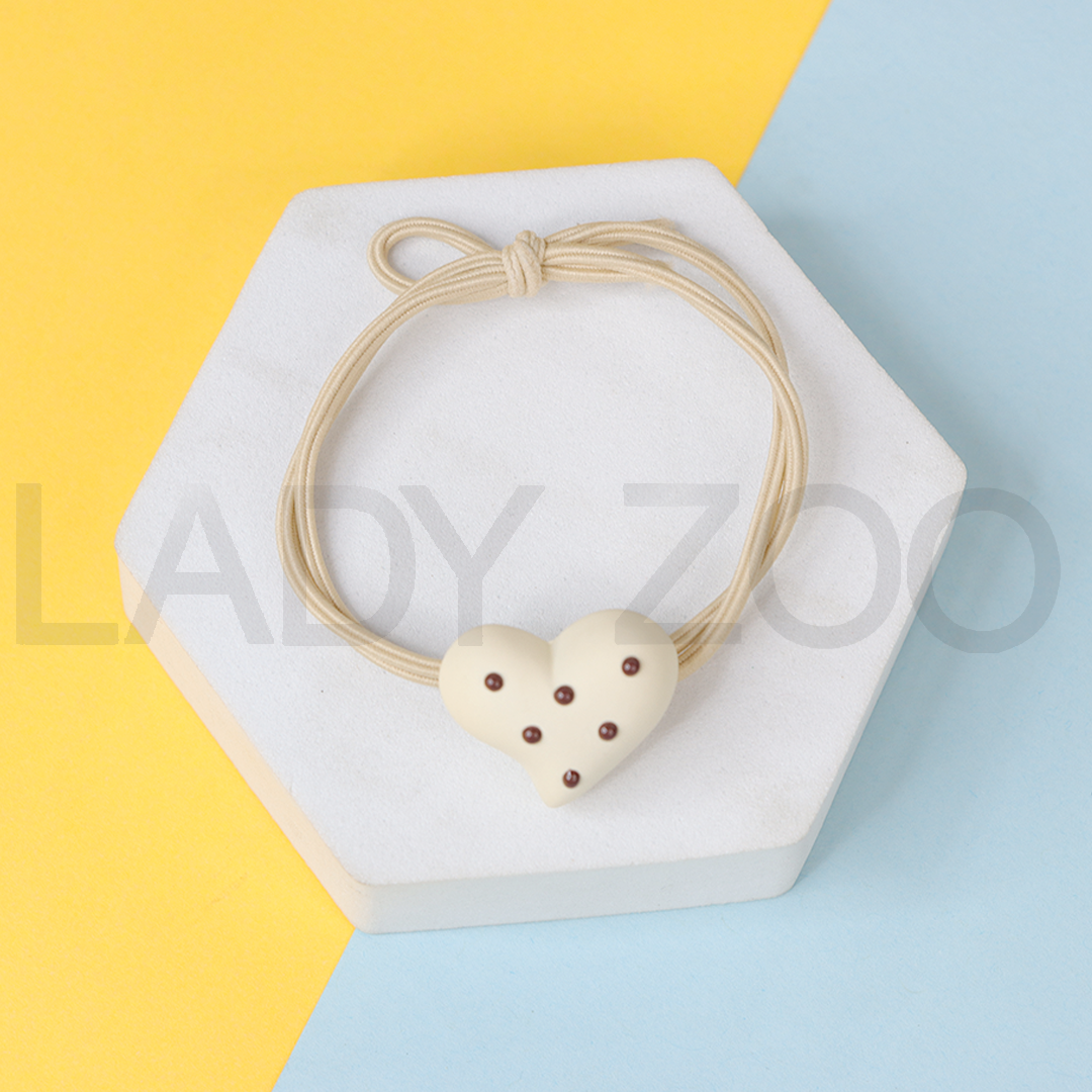 Cute And Elegant Brown Love Rubber Band Hair Accessories for Girls