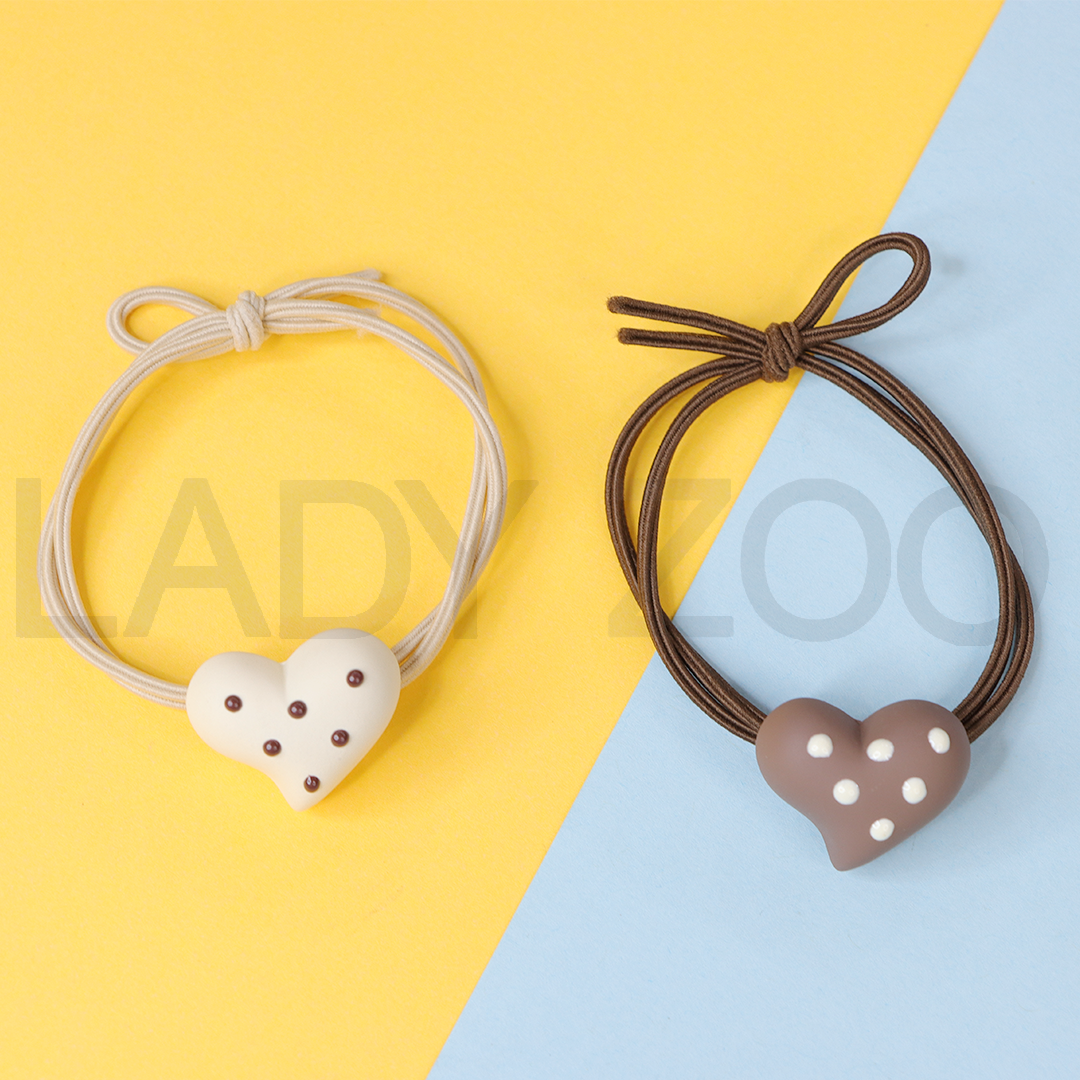 Cute And Elegant Brown Love Rubber Band Hair Accessories for Girls