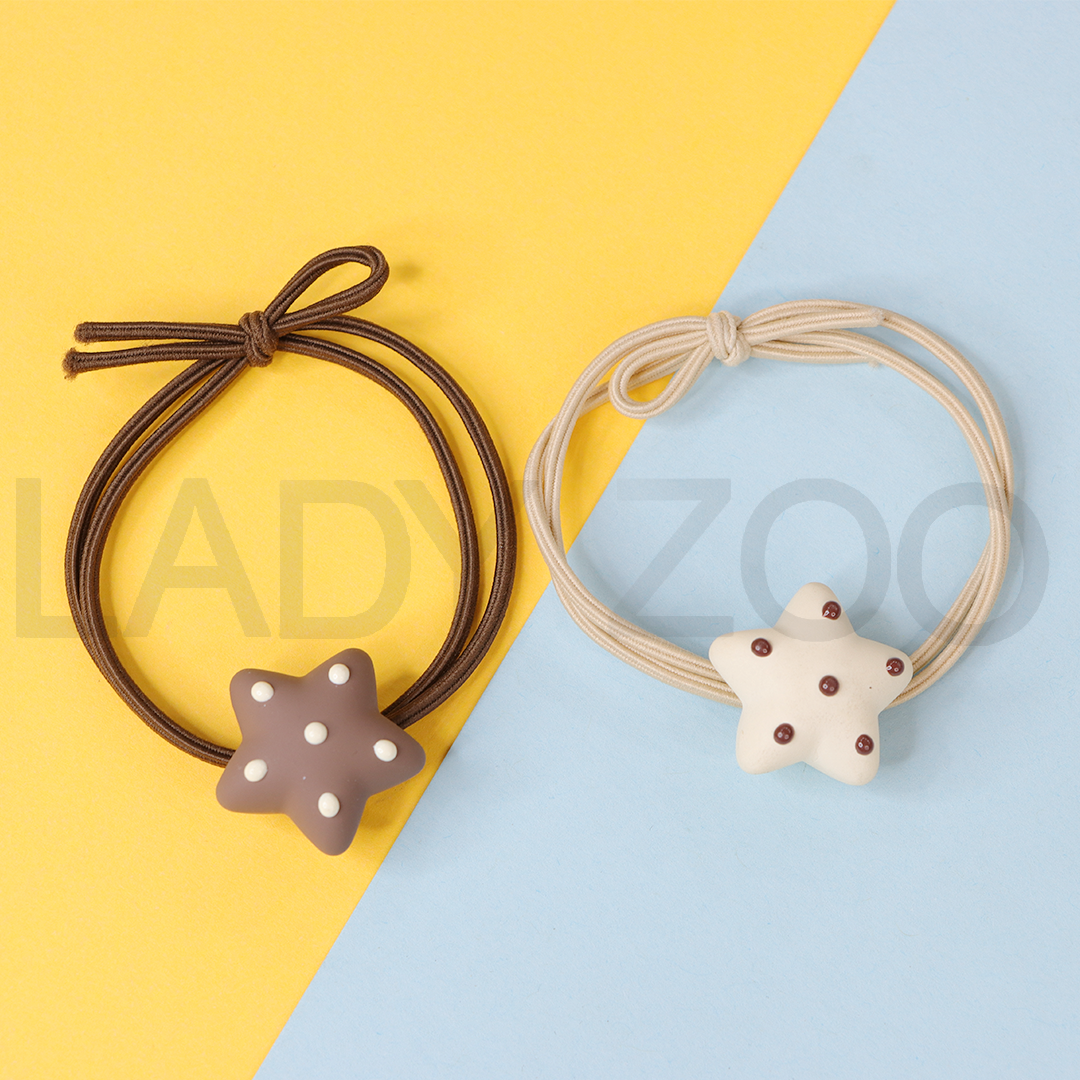 Trendy And Stylish Dot knot Star Rubber Band Ponytail Holder Double layer Hair Rubber Band Hair Accessories For Girls