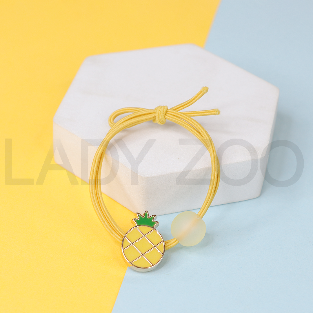 Cute Little pine Apple Hair Ties Matte Paintes Fruit Rubber Band Hair Accessories for girls