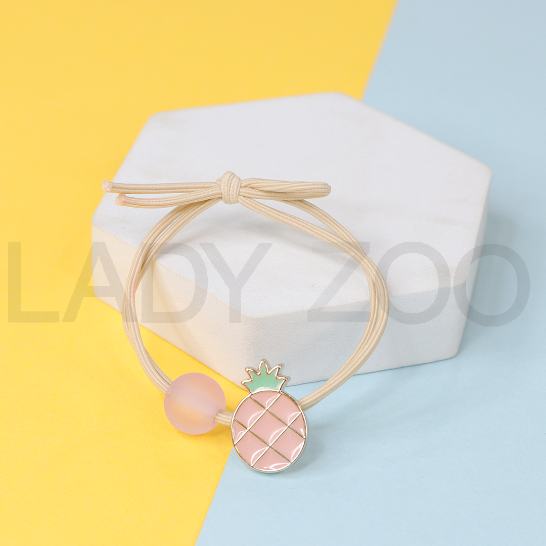 Cute Little pine Apple Hair Ties Matte Paintes Fruit Rubber Band Hair Accessories for girls