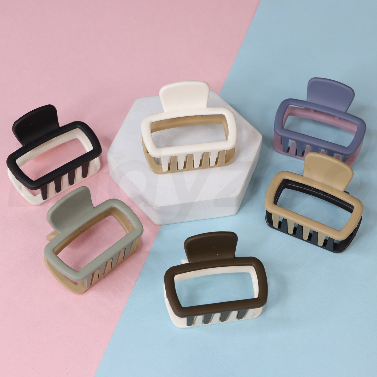 Small Matte Square Rectangle Clutcher Hair Clip Hair Claw for girls