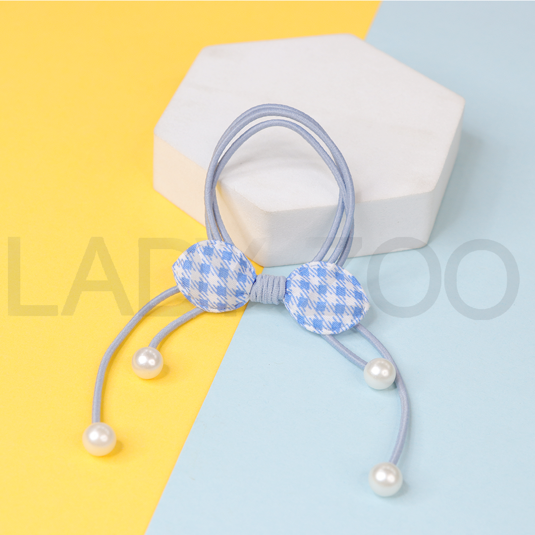 Bow and Pearl Rubber Band Long Lasting Dailywear For Girls