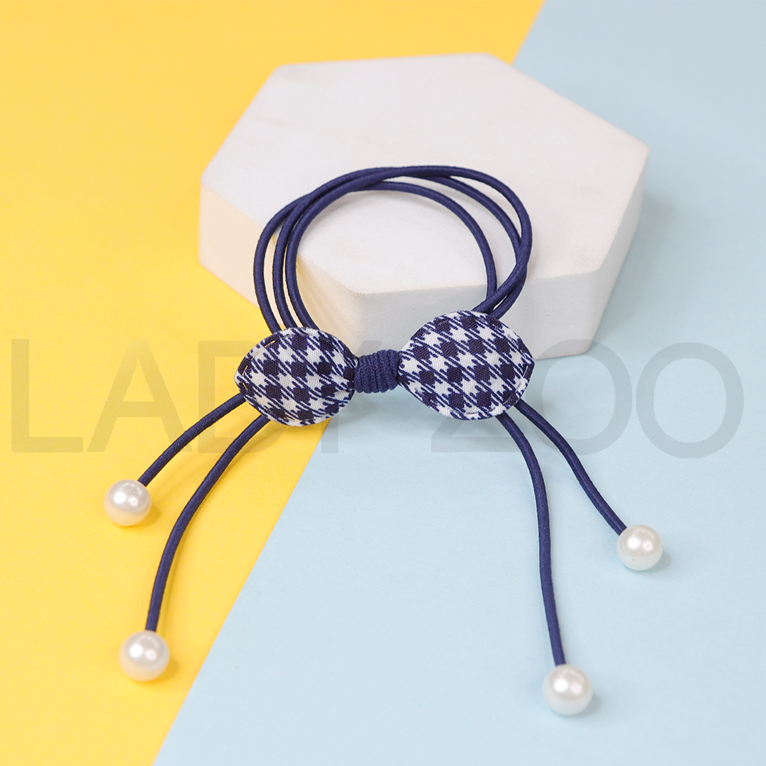 Bow and Pearl Rubber Band Long Lasting Dailywear For Girls