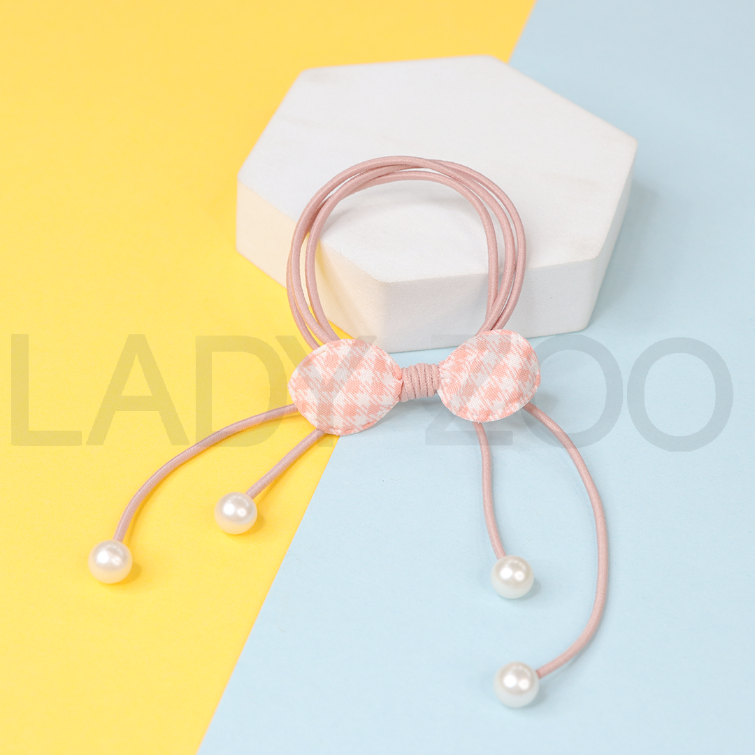 Bow and Pearl Rubber Band Long Lasting Dailywear For Girls