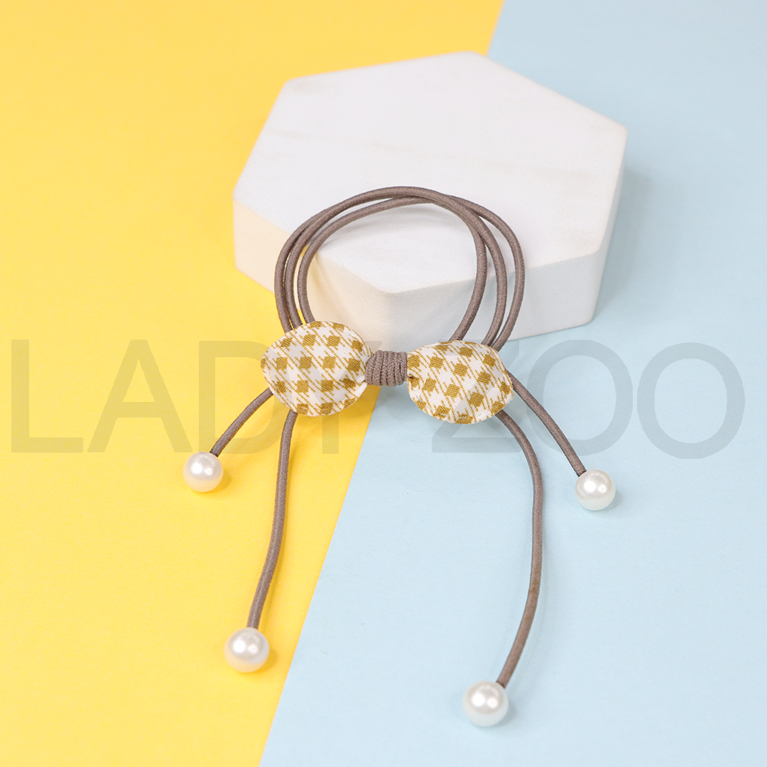 Bow and Pearl Rubber Band Long Lasting Dailywear For Girls