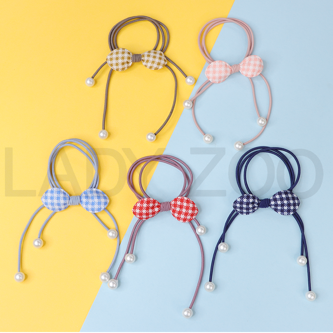 Bow and Pearl Rubber Band Long Lasting Dailywear For Girls