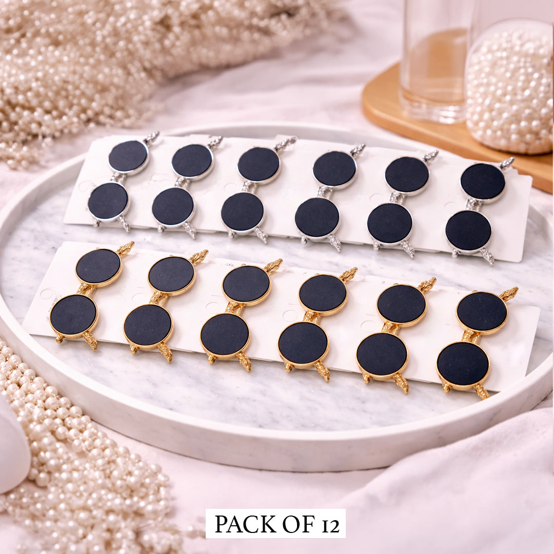 Elegant Dual-Circle Hair Clip with Crystal Finish