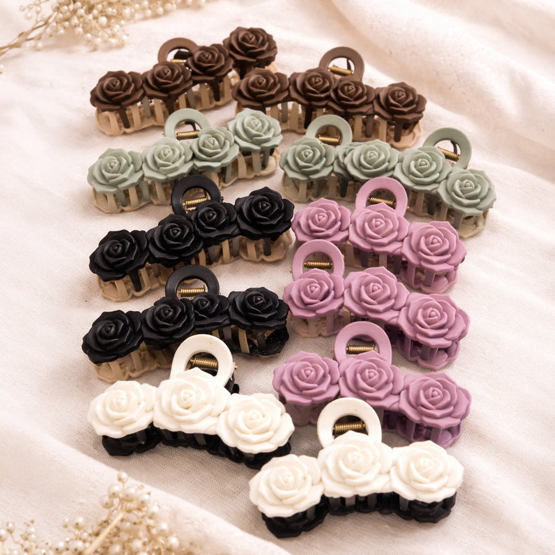 Flower Claw Clip, Hair Clips for Women, Floral Hair Clutcher for Daily Styling and Special Occasions, Secure Hold for Various Hairstyles