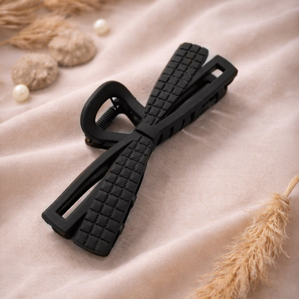 Bow-Style Hair Claw Clips for Women & Girls | Matte Finish Strong Hold Clips | Neutral Shades