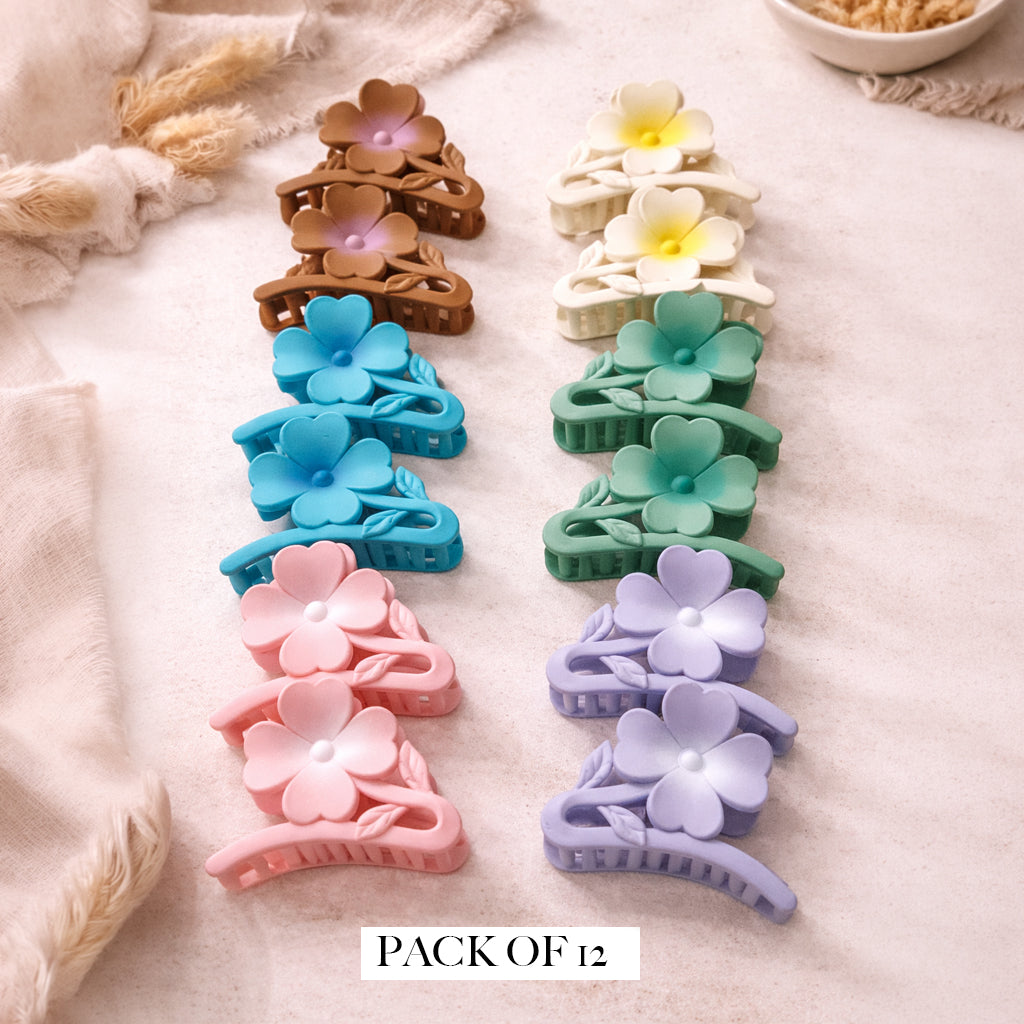 Flower Hair Claw Clip for Women  Strong Hold Hair Claw