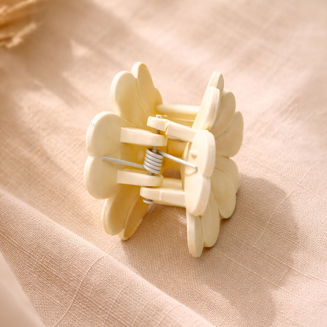 Elegant Floral Hair Claw Clip for Women | Matte Flower Design | Strong Hold Styling Clip