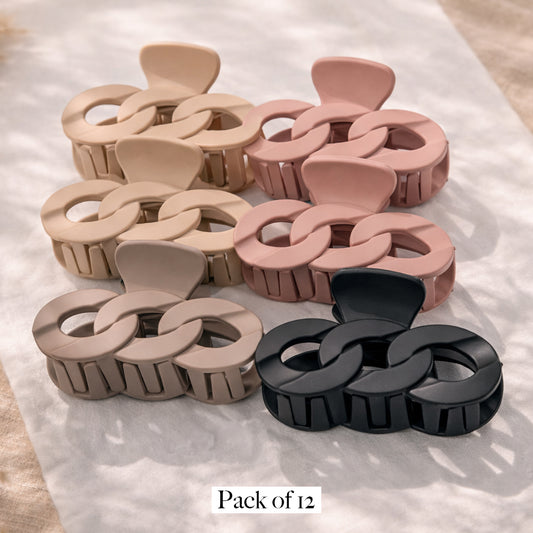 Chain Design Hair Claw Clip for Women | Matte Finish | Strong Grip Stylish Hair Clip