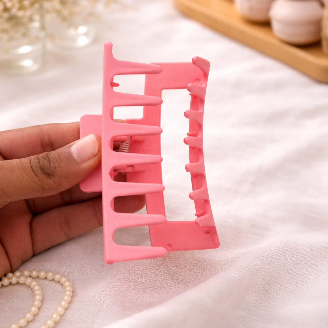 Matte Finish Rectangular Hair Claw Clip for Women
