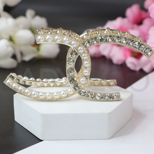 Gold Tone Metal Interlocking Claw Hair ClipHair Accessories For Women