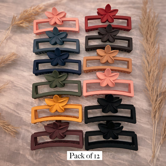 Elegant Flower Hair Clutch Clip for Women | Matte Finish | Durable Strong Hold