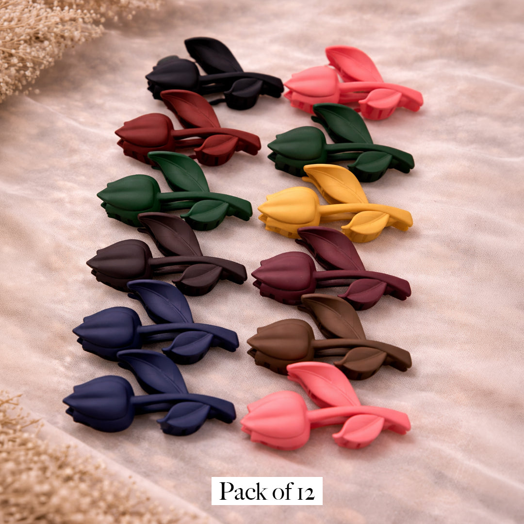 Rose Flower Design Hair Claw Clip for Women | Matte Finish | Strong Grip Stylish Hair Clip