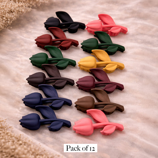 Rose Flower Design Hair Claw Clip for Women | Matte Finish | Strong Grip Stylish Hair Clip