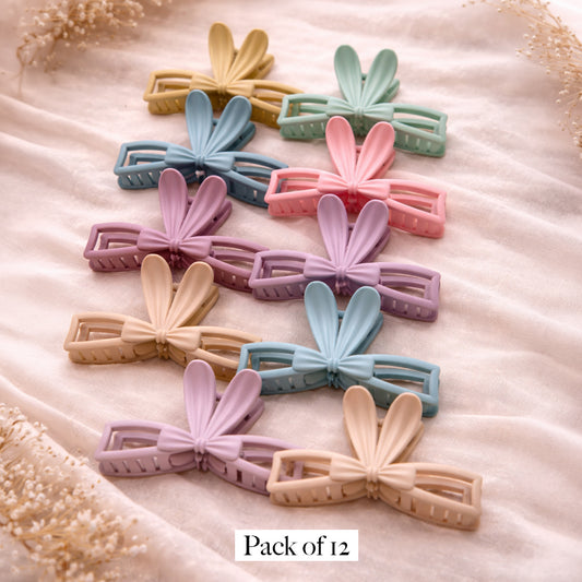 Elegant Bow Butterfly Hair Claw for Girls & Women Premium Matte Finish
