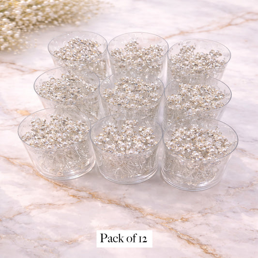 Crystal & Pearl Floral Hair Pins Set – Pack of 12 Bridal Wedding Hair Accessories