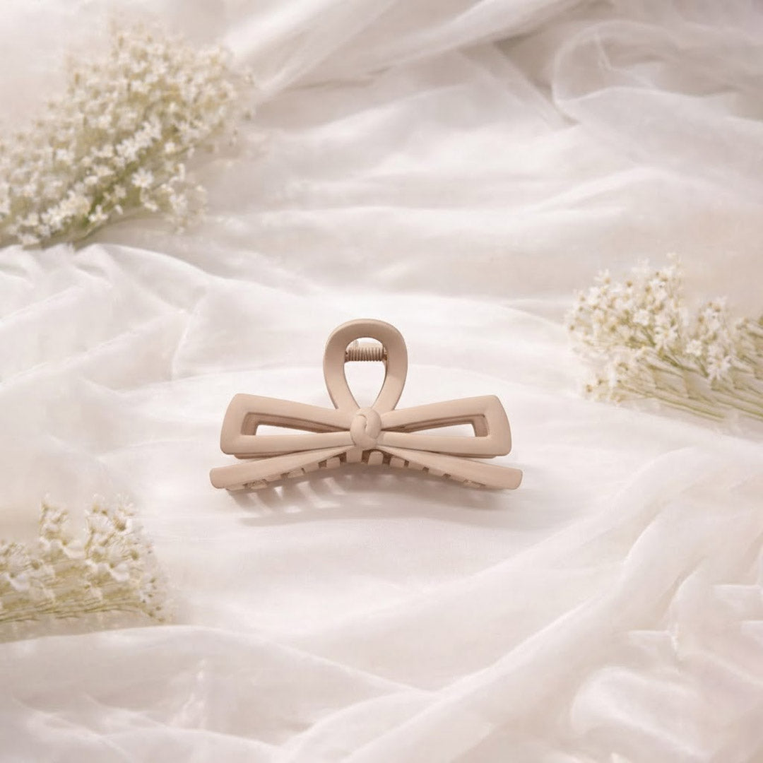 Elegant Bow Hair Clutch Clip for Women | Stylish Matte Finish | Pack of 12
