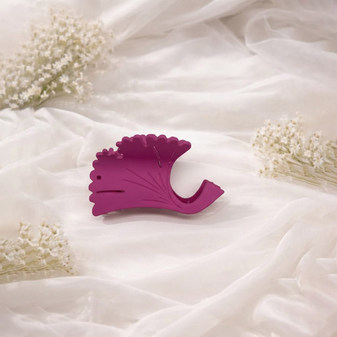 Matte Leaf Design Hair Claw Clips for Women