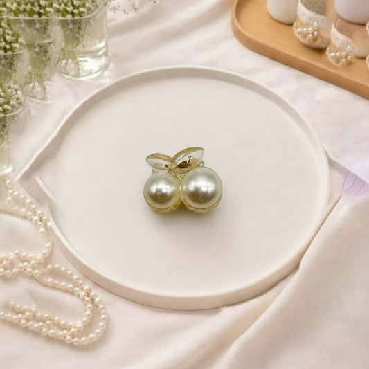 Pearl Cherry Mini Hair Claw Clips