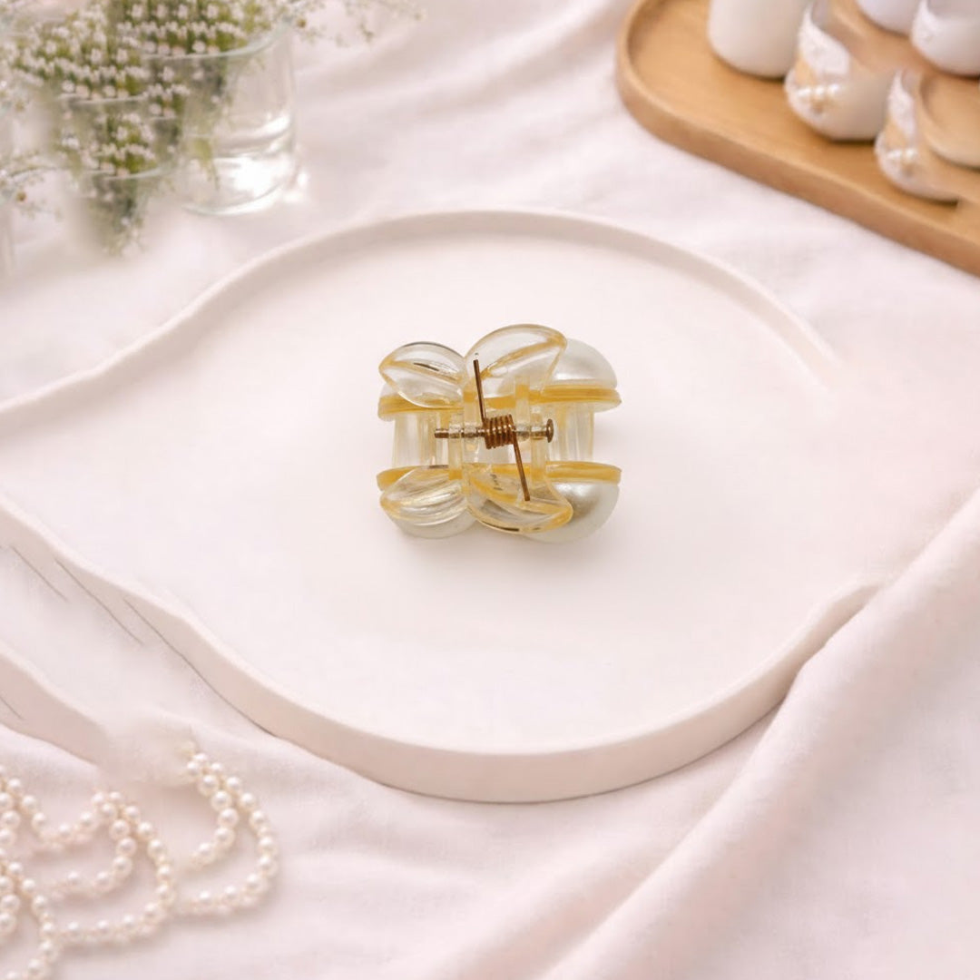 Pearl Cherry Mini Hair Claw Clips