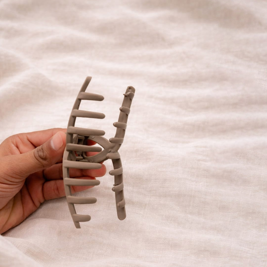 Matte Finish Hair Claw Clips Strong Hold, Assorted Neutral Colors