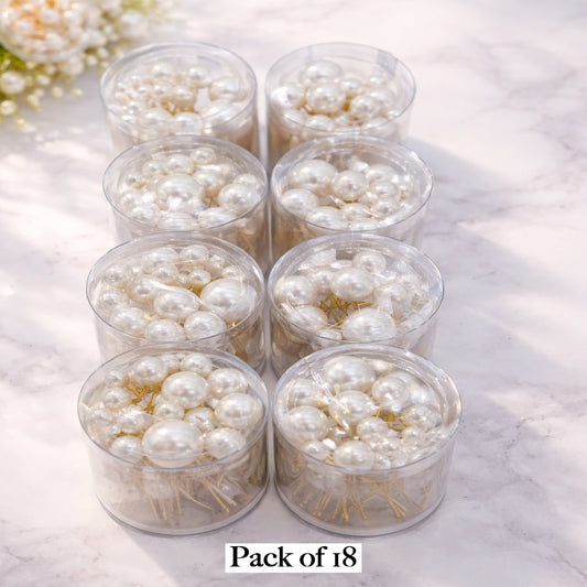 Pearl Hair Pins Set – Pack of 18 Elegant Bridal & Party Hair Accessories
