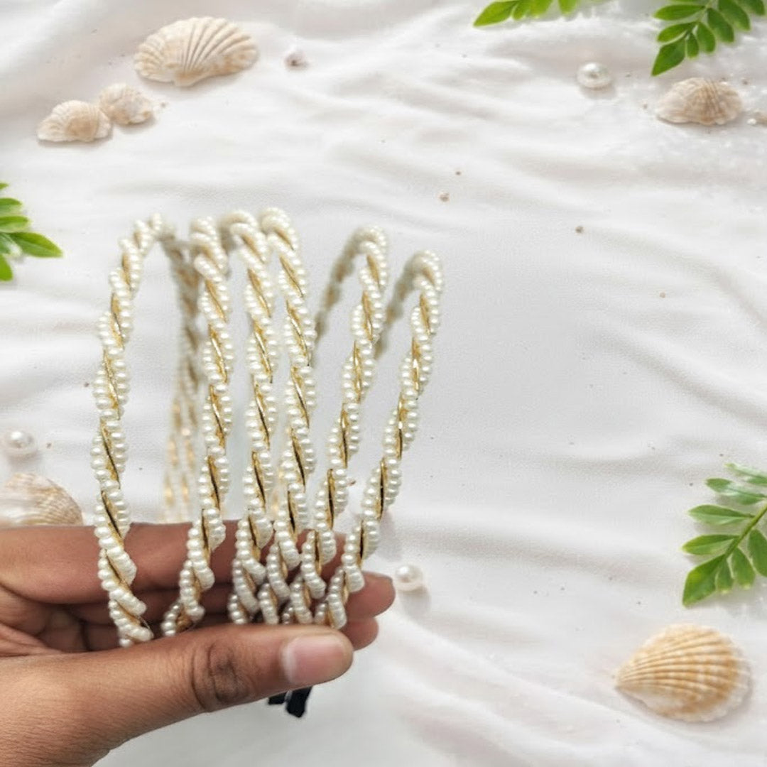Pack of 12 Multi-Strand Pearl Beaded Hair Ties