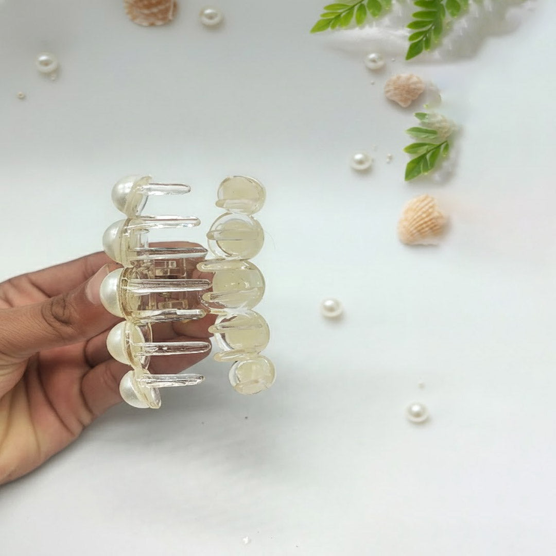 Elegant Pearl Claw Hair Clips – Pack of 12 Classic Bridal Hair Accessories