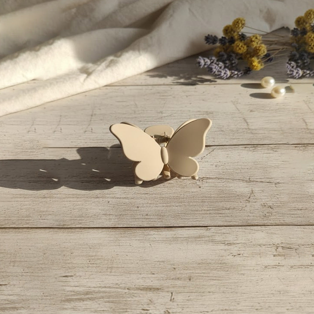 Matte Butterfly Mini Claw Clips – Pack of 12 Neutral Hair Clamps for Women & Girls